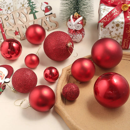 24Pcs Christmas Decoration 4-8CM Christmas Ball Xmas Tree Pendent Ornaments Home Decor Navidad New Year Party Supplies Accessory