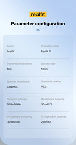 Realfit F1 Bluetooth Earphone Excellent HIFI Quality TWS Wireless Earbuds Wholesale for realme xiaomi