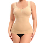 Qtree Women Tummy Control Shapewear Classic 2-IN-1 with Padded Bra High Elastic Strench Vest Body Shaper Slim Up Lift Corset