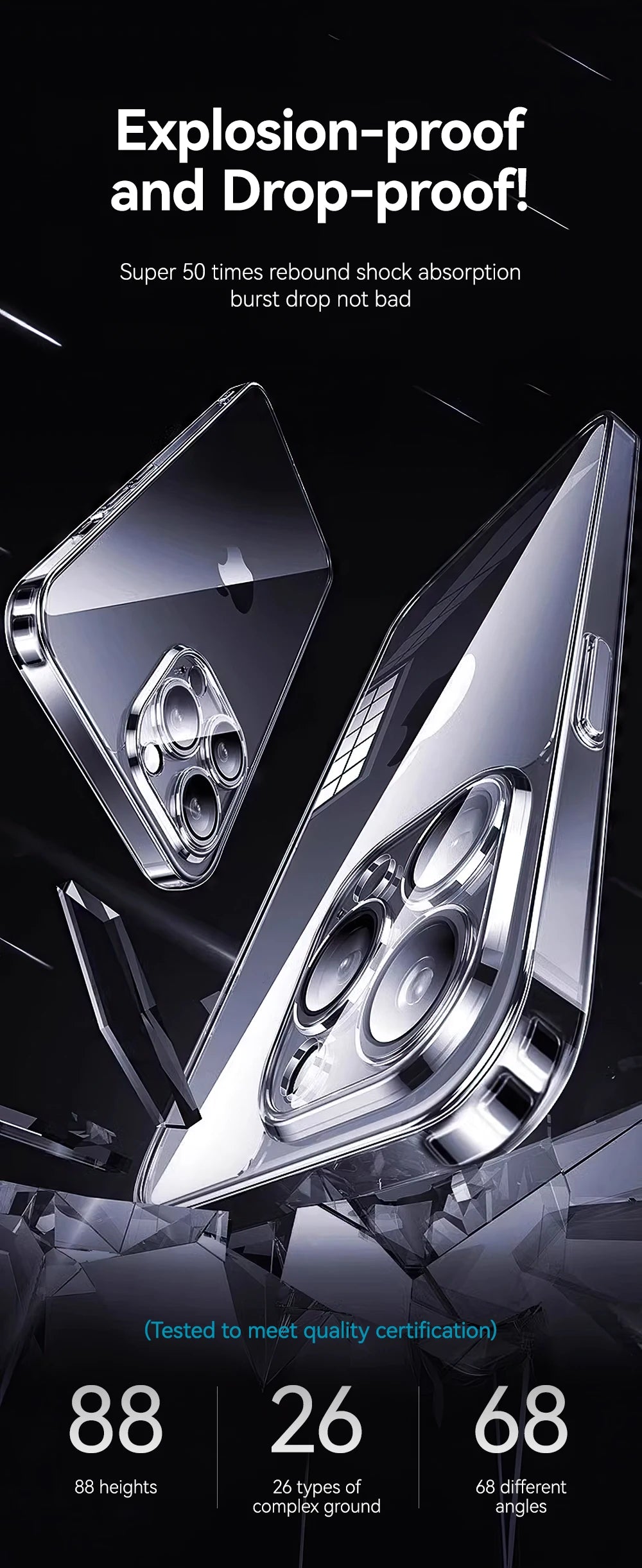 Joyroom Case For iPhone 16 15 14 13 Pro Max Anti-drop Transparent Cover For iPhone 16 Pro Max Soft TPU Case With Len Protection