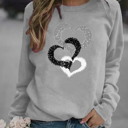 Women's Casual Round Neck Sweatshirt Autumn/winter Printed Christmas Santa Claus Design Comfortable Breathable Ladies Top
