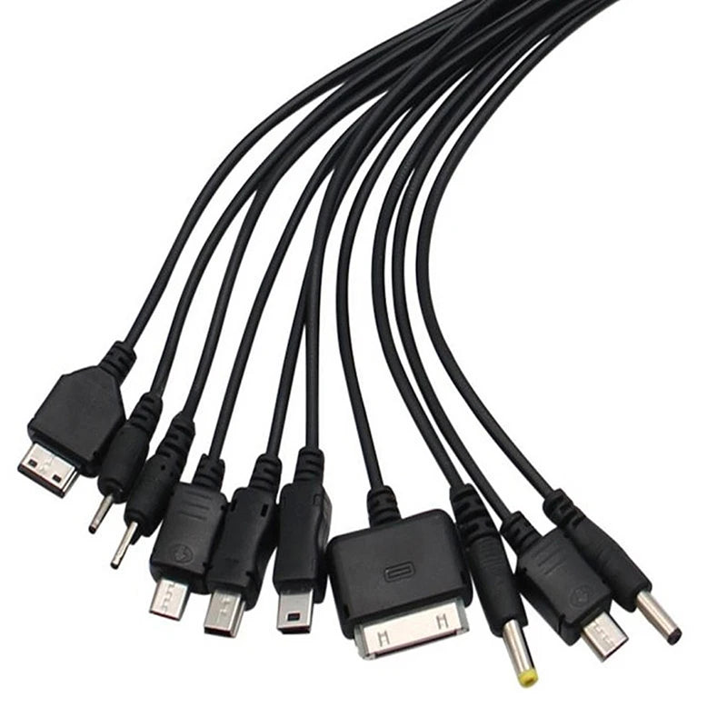 10In1 USB to Multi-ports USB Cable Universal Phone Charging Cable Multi-head Charging Cable Cord For Samsung Nokia Phone Charger