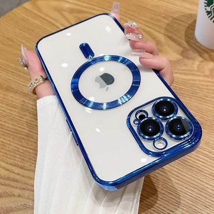 Magnetic Case For iPhone 17 16 15 14 13 12 11 Pro Max Plus Wireless Charge Cover With Lens Protector
