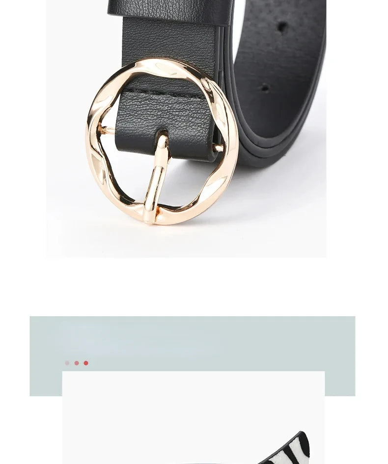 Women's Personalized Leopard Patterned Snake Patterned Belt with Gold Buckle for High-end Fashion and Fashionable Wear