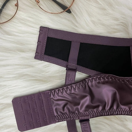 Pu leather fabric women's underwear with underwire pull-up thin mold cup sexy bra