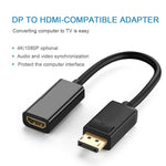 4K DisplayPort to HDMI-compatible Adapter Male DP to Female HDMI-Compatible Cable Converter Video Audio For HDTV PC Projector