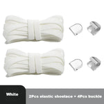 Flat Elastic Shoe Laces Sneakers No Tie Shoelaces for Shoes Tennis Quick Shoelace Clips Without Ties Shoe Accessories Kids Adult