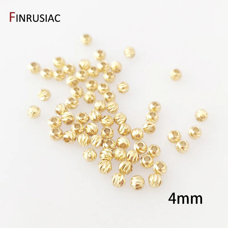 18K Gold Plated Brass Spacer Beads For Jewelry Making Materials,Separators For Beads, Striped Cut Flower Beads For Needlework