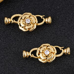 Juya Handmade 18K Gold Silver Plated Fastener Bail Connector Clasps Accessories For Needlework Pearls Beads Jewelry Making