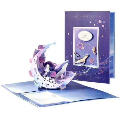 New Style Birthday Christmas Card 3D Pop-up Greeting Cards Postcard Party Wedding Decorations Creative Girl Gifts
