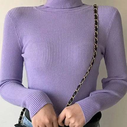 Women Fall Turtleneck Sweater Knitted Soft Pullovers Cashmere Jumpers Basic Soft Sweaters For Women 2024 Autumn Winter