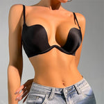 Push Up Bras Backless Women's Bra Low Cut Sexy Gather Brassiere Open Back Wedding Underwear Invisible Seamless Deep V Lingerie