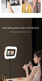 New Handheld Ring LED Rechargeable Fill light Portable Mobile Phone Live Broadcast Photography Desktop Rabbit Cage Selfie Light