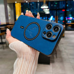 Luxury PU Deer Leather Case For iPhone 16 Pro Max 15 14 13 12 11 Pro Max 15Pro 14Pro 13Pro For Magsafe Wireless Charge Back Case