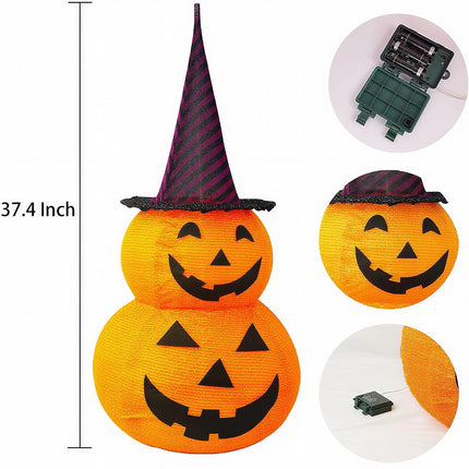 Collapsible Folding Halloween Pumpkin Lantern LED Light Easy Installation Pull Up With Decorations Quickly Installed