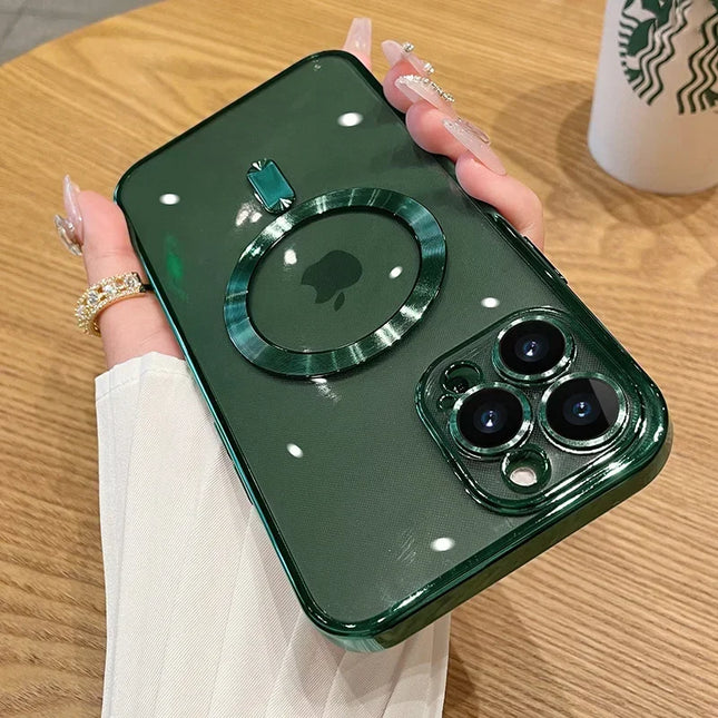 Magnetic Case For iPhone 17 16 15 14 13 12 11 Pro Max Plus Wireless Charge Cover With Lens Protector