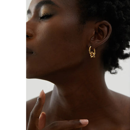 Yhpup Star Moon Heart Pendant Drop Hoop Huggie Earrings 18k Gold Plated Trendy Waterproof Stainless Steel Fashion Charm Jewelry