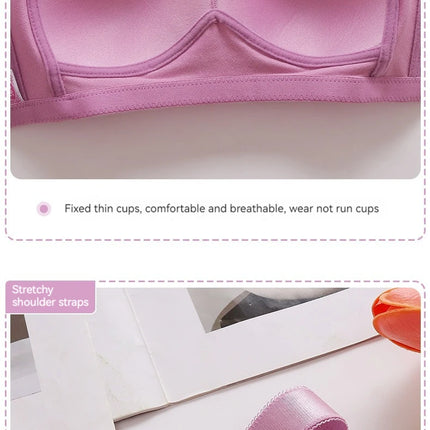 New Large Size Sexy Luxury Lace Non-steel Ring WOMEN'S Bra Push up Comfortable Four Rows of Buckle Thin Section Ladies Underwear