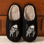 Halloween Funny Skull Face Women's Slippers Indoor Soft Good Breathable Comfortable Slipper Couple Fashion Winter Cotton Shoes