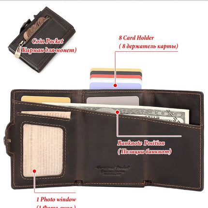 Anti-scan Magnet Credit Card Holder Wallet Genuine Leather Automatic Pop Out Aluminum Smart Wallets Luxury AirTag Purse Set