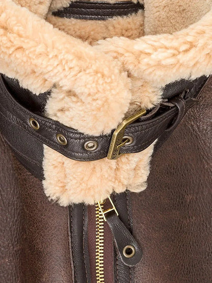Faux Leather Fur Wrm Coat For Male Fashion Lapel Long Sleeve Thicken Fleece Jacket 2024 Winter Men's Zipper Pocket Furry Outcoat