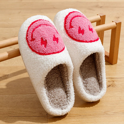 Super Cute Lightning Smile Face Slippers For Women House Funny Ladies Casual Footwear Winter Shoes Indoor Slides for Home
