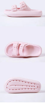 Fashion Buckle Thick Platform Slippers Women Home Soft Sole eva Cloud Slides Sandals Woman 2023 Summer Non Slip Beach Flip Flops
