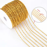 No Fade 2Meters Stainless Steel Chains for Jewelry Making DIY Necklace Bracelet Accessories Gold Chain Lips Beads Beaded Chain