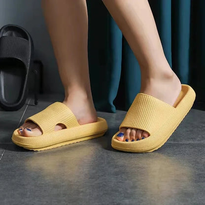 Women's Slippers Summer Indoor Light Thick Soft Sole Bathroom Non-slip Cushion Slides Comfort Home Men Beach Outdoor Shoes