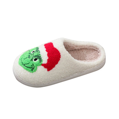 New Christmas Slippers Winter Home Warm Women Slippers House Girl Slides Bedroom Ladies Cotton Female Soft Plush Shoes