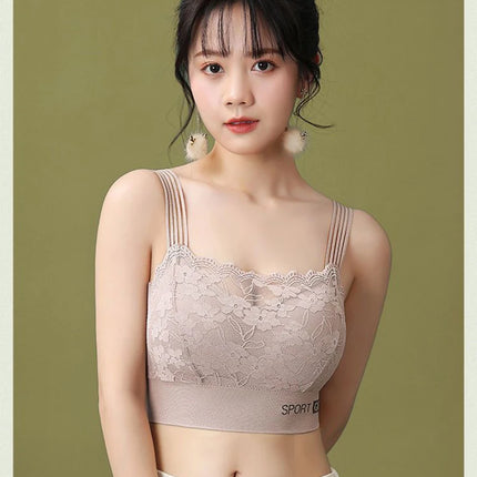 Sexy Lace Seamless Large Size Women's Bra Comfortable Breathable Sports Beauty Back Vest Sleep Gathered Wrapped Chest Tube Top