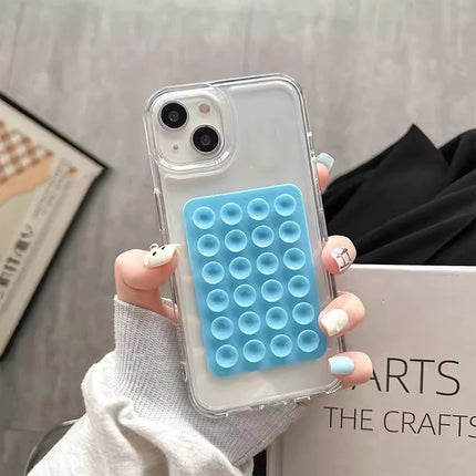 Phone Case For iPhone 16 15 14 Pro Max Plus 11 12 13 Pro 7 8 Plus XR X XS SE2 3D Suction Cup Airbag Transparent Shockproof Cover