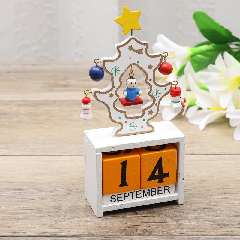 Desktop Christmas Tree Santa DIY Decoration Wooden Christmas Calendar Christmas Decoration 2024 New Year Party Gift