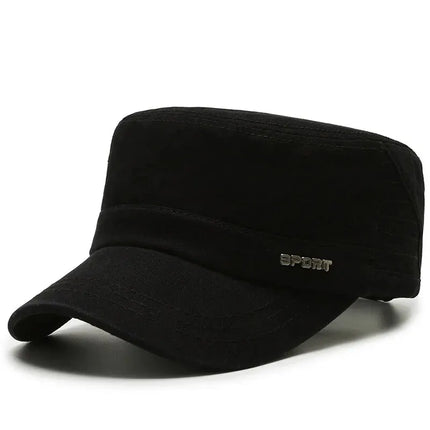 Hat Men's Flat Military Hat Is Simple And Versatile, Middle-Aged Hat Spring And Autumn Duck Tongue Casual Fashion New Style