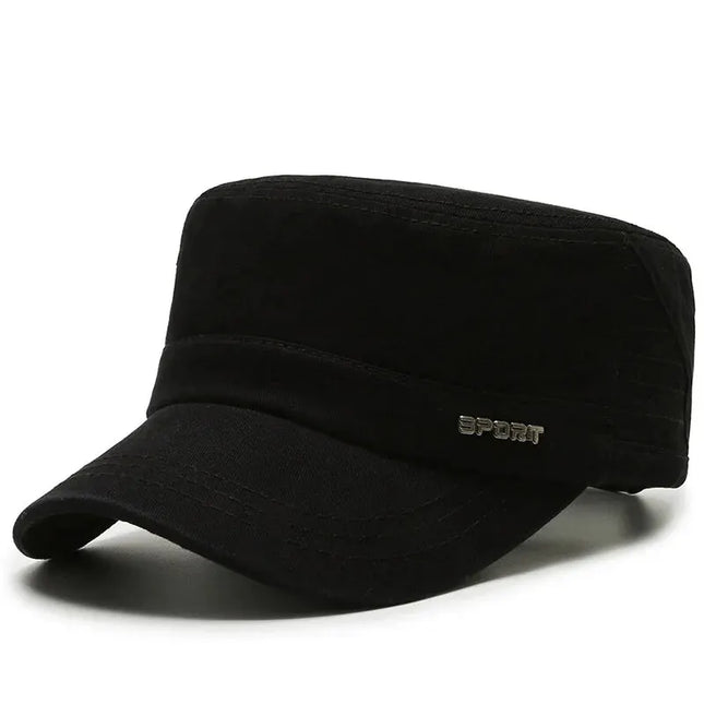 Hat Men's Flat Military Hat Is Simple And Versatile, Middle-Aged Hat Spring And Autumn Duck Tongue Casual Fashion New Style