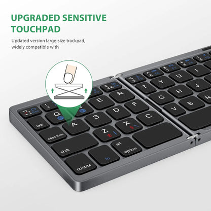 Foldable Keyboard Russian with Touchpad Portable Mini Bluetooth Wireless Folding Keyboard for Mac iOS Android Windows PC Tablet