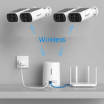 ARCCTV 4MP Wifi Solar Battery Camera Kit Surveillance Security System Humanoid Detection Siren Alarm Outdoor Wireless Camera Set