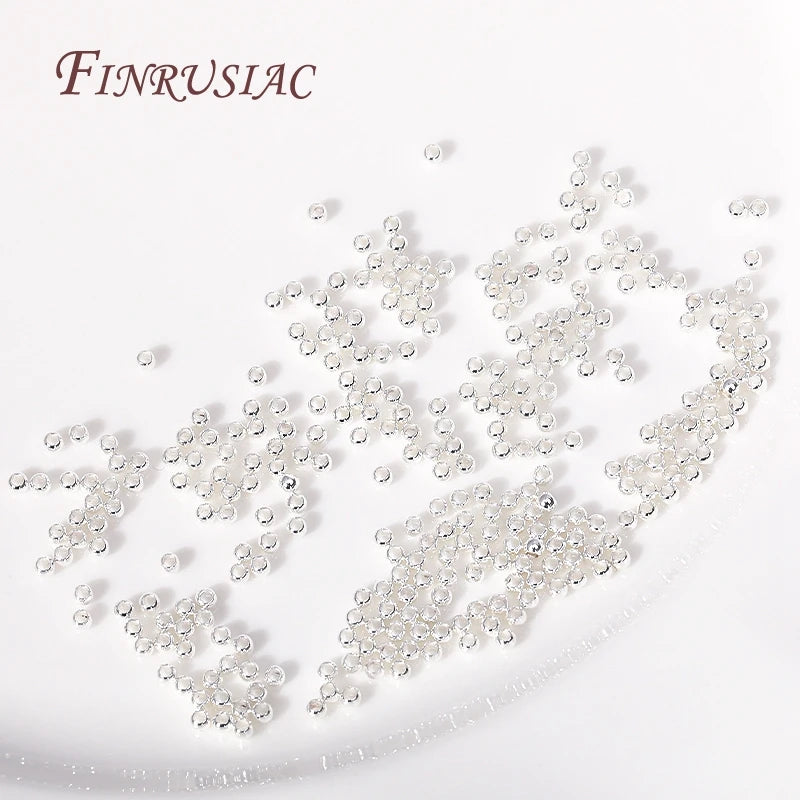 18K Gold Plated Separators For Bead,Spacers Beads For Jewelry Making,Brass Metal Round Beads,DIY Bracelets/Necklace Accessories