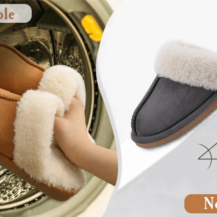 Comwarm Fluffy Winter Slippers For Women Furry Fuzzy Home Shoes Faux Fur House Plush Slippers Indoor Warm Comfy Mute Flats Slide