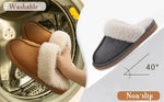 Comwarm Fluffy Winter Slippers For Women Furry Fuzzy Home Shoes Faux Fur House Plush Slippers Indoor Warm Comfy Mute Flats Slide