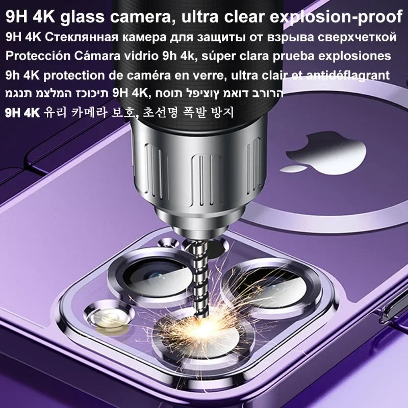 Magnetic Case For iPhone 17 16 15 14 13 12 11 Pro Max Plus Wireless Charge Cover With Lens Protector