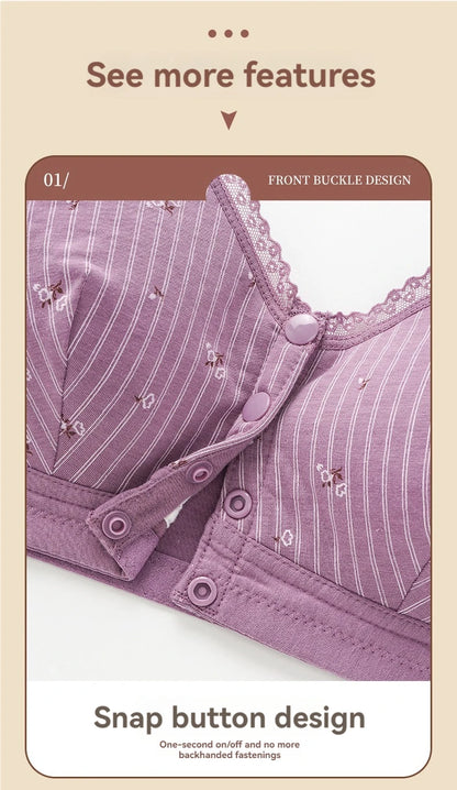 36-52 New Bras For Women Wire Free Underwear Push Up Front Closure Sexy Big Size Female's Clothing Lingerie Cotton Brassiere