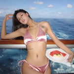 Halter Brazilian Metallic Satin Bikini Women Swimwear Female Swimsuit Two-pieces Bikini Set High Cut Bathing Suit Swim Beachwear