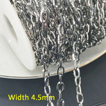 1meter Stainless Steel Necklace Chain for Jewelry Making DIY 1:3 NK Rolo Cable Link Curb Chains Thick Chain Bracelet Accessories