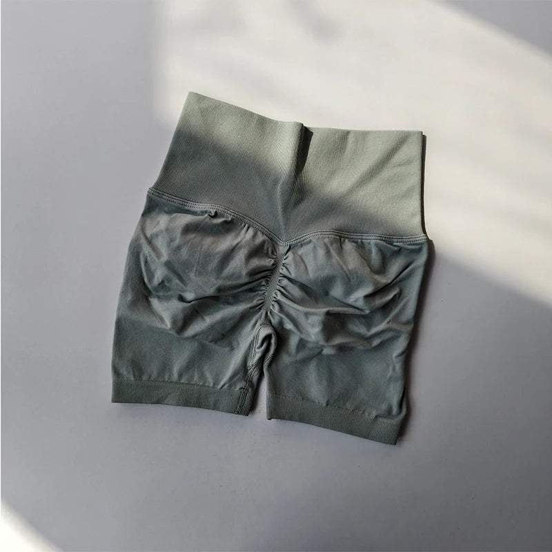 Summer High-Waist Women's Yoga Shorts Breathable Fitness Butt Lift Sports Running Shorts Cycling Push-Up Workout Gym Shorts