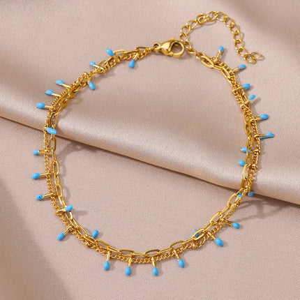 Anklets for Women Summer Beach Accessories Stainless Steel Imitation Pearl Chain Anklet Gold Color Leg Bracelets Bodychain Gifts