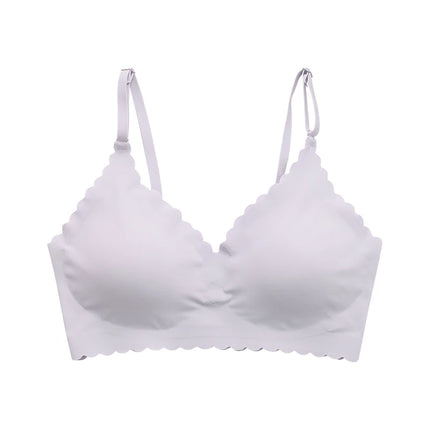 Hot Sale 9 Colors Comfy Bra WireFree Padded Wavy Edge Korea Laser Cutting Invisible Yoga Wear Ladies Bra Seamless Women Bra