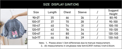 2023 Fashion Cartoon Daisy Denim Jacket For Girls Coat Spring Autumn Children Outerwear Kids Casual Jackets Costume 2-7 Years