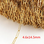 No Fade 2Meters Stainless Steel Chains for Jewelry Making DIY Necklace Bracelet Accessories Gold Chain Lips Beads Beaded Chain