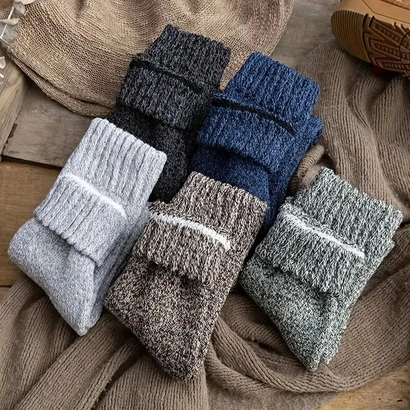 3 Pairs Winter Warm Thick Towel bottom Man Socks Wool Male Socks Slipper Socks Merino Wool Socks Against Cold Snow Socks 39-44